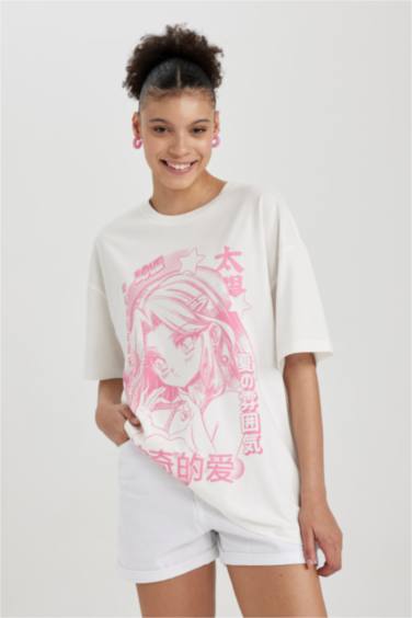 Oversize Fit Printed Short Sleeve T-Shirt