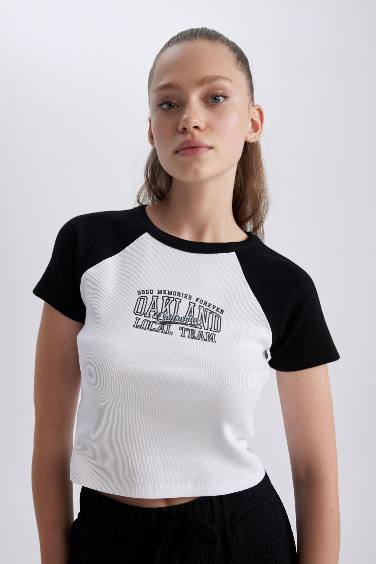 T-Shirt à Manches Courtes Coupe Slim imprimé