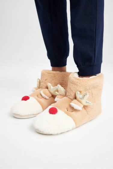 Woman Flat Sole Boots For House