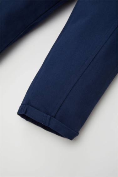 Baby Boy Elastic Waist Straight Leg Gabardine Trousers