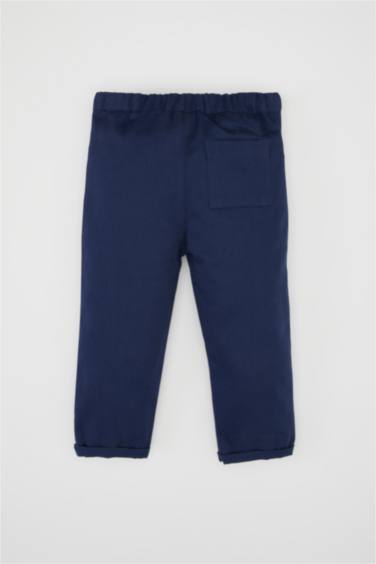 Baby Boy Elastic Waist Straight Leg Gabardine Trousers