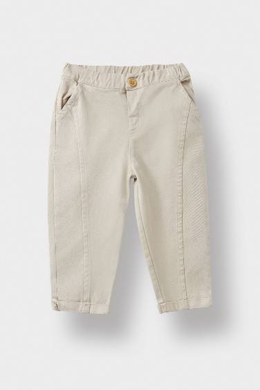 Pantalon droit en gabardine à taille élastique pour bébé garçon