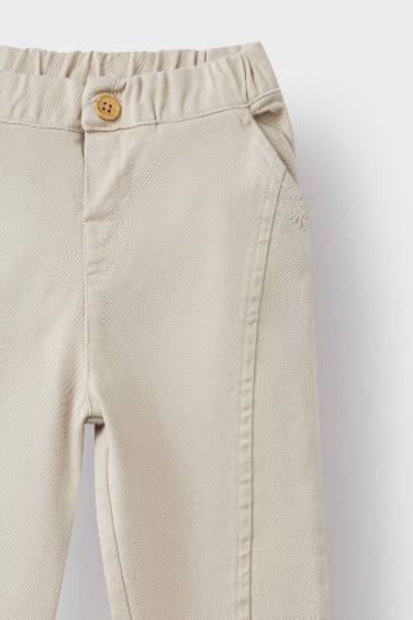 Pantalon droit en gabardine à taille élastique pour bébé garçon