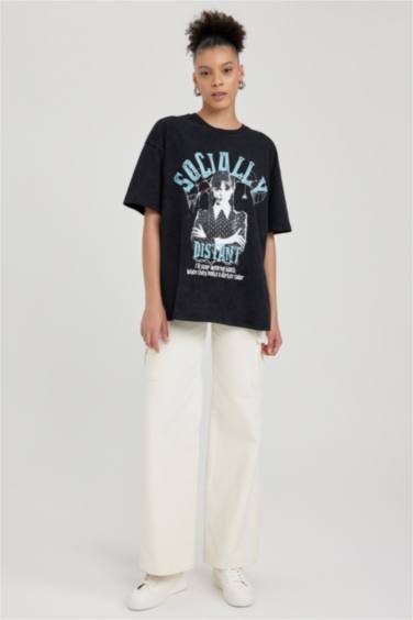 تي شيرت مطبوع اوفر سايز من وينزداي