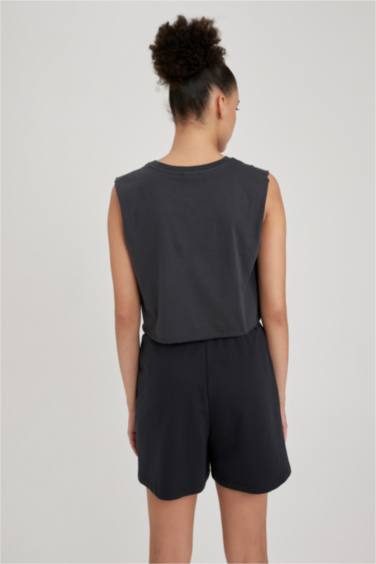 كروب توب قطن قصة فضفاضة مطبوع