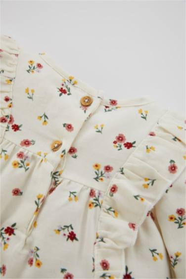 Regular Fit Twill Flower Long Sleeve Shirt