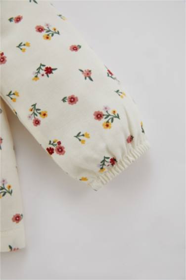 Regular Fit Twill Flower Long Sleeve Shirt