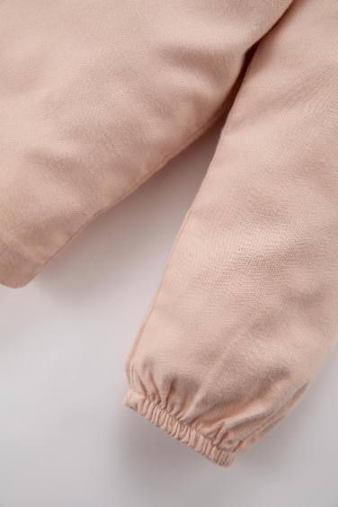 قميص فلورال بيبي بناتي كم طويل قصة عادية بياقة كبيرة