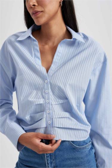 Рубашка с длинным рукавом из поплина