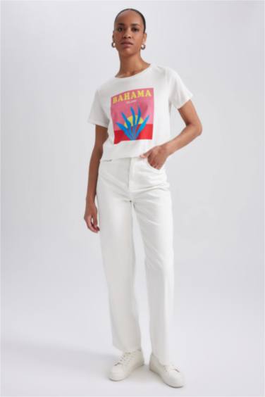 Regular Fit Crew Neck Printed Short Sleeve T-Shirt