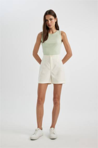 Slim Fit Halter Collar Ribbed Camisole Tank Top