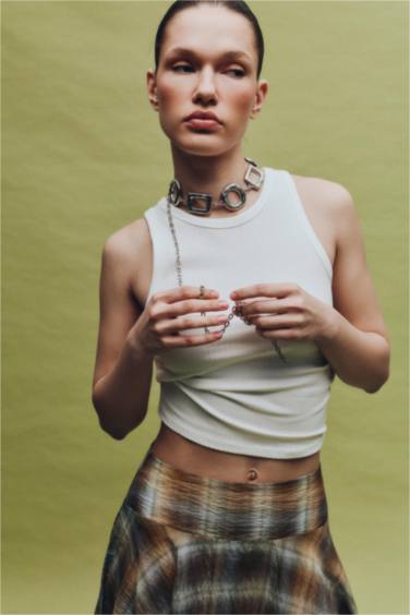 Slım Fıt Fitilli Kaşkorse Atlet - Görsel 3