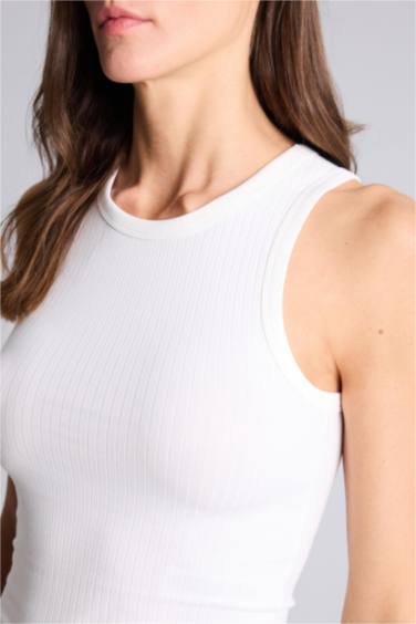 Slım Fıt Fitilli Kaşkorse Atlet - Görsel 6