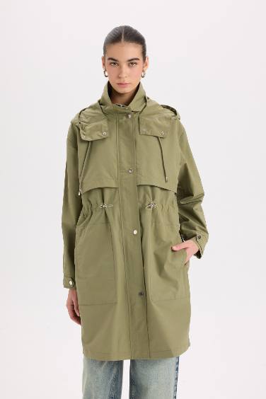 Oversize Fit Hooded Waterproof Thin Long Jacket