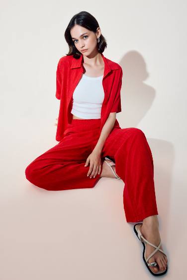 Oversize Fit Linen Look Short Sleeve Shirt