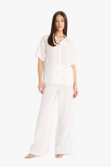 Oversize Fit Basic White Shirt