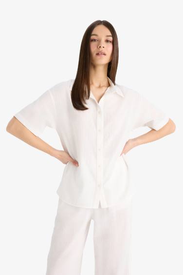 Oversize Fit Basic White Shirt