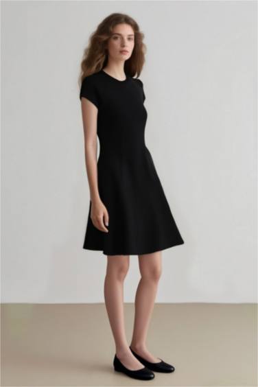 Crew Neck Camisole Raglan Sleeves Mini Dress