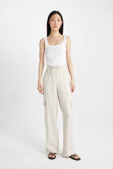 Wide Leg High Waist Long Length Trousers