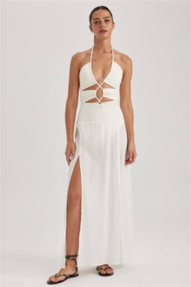 Fall in Love Regular Fit %100 Pamuk Yırtmaçlı Plaj Eteği