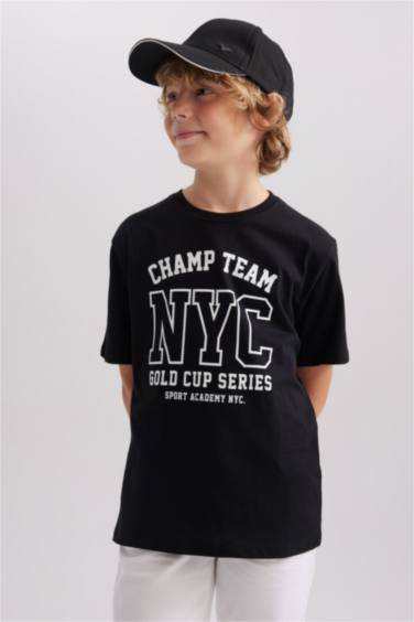 T-Shirt Imprimé à Manches Courtes Col Rond pour Garçon