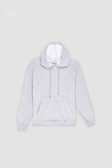 Relax Fit Hooded Thick Fabric Sweatshirt