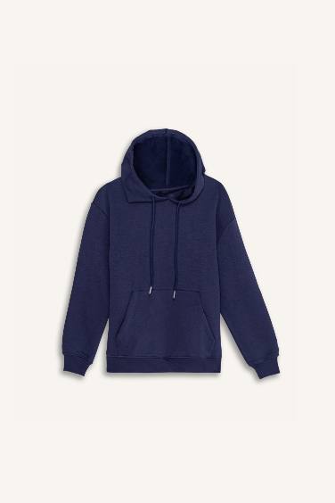 Relax Fit Hooded Thick Sweatshirt