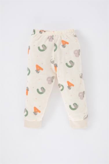 سيت بيجاما بناتي بطبعة شعار ممشط - 4 قطع