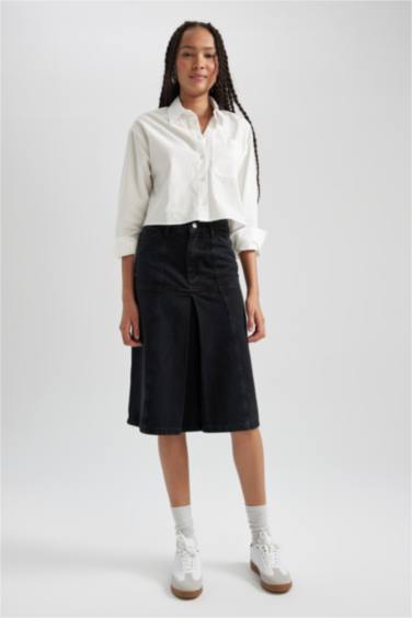 Джинсовая юбка миди для женщин