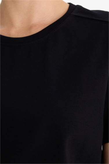 Regular Fit Bisiklet Yaka Basic Düz Premium Kısa Kollu Tişört