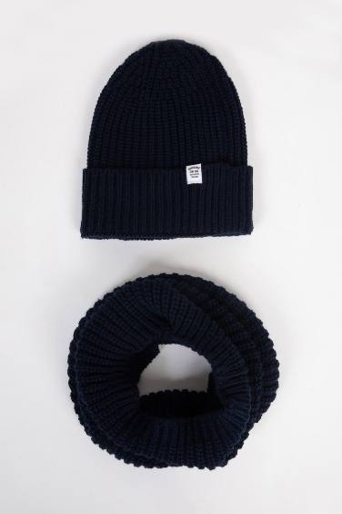 طقم قبعة سكارف اولادي - قطعتين