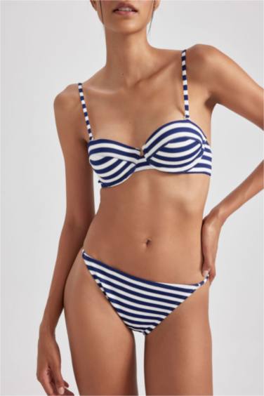 Regular Fit Striped Bikini Bottom