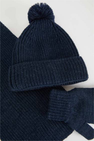 Boy 3 Piece Scarf Beret and Gloves Set