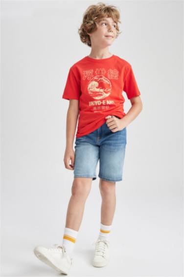 Boy New Regular Fit Crew Neck Printed Short Sleeve T-Shirt