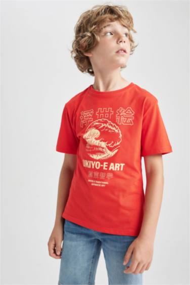 Boy New Regular Fit Crew Neck Printed Short Sleeve T-Shirt