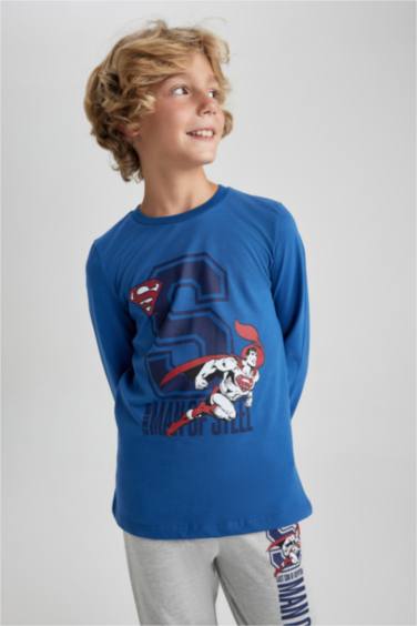 2 piece Regular Fit Superman Licensed Knitted Pyjamas
