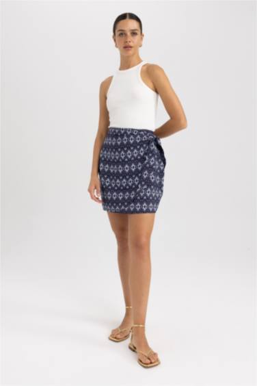 Jupe En Tissés imprimée à Taille Normale