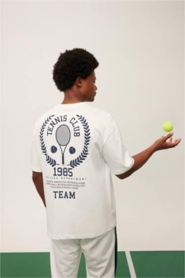 تيشيرت اوفر سايز بطبعة شعار من DeFactoFit