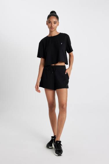 DeFactoFit Crew Neck Sports Crop T-Shirt