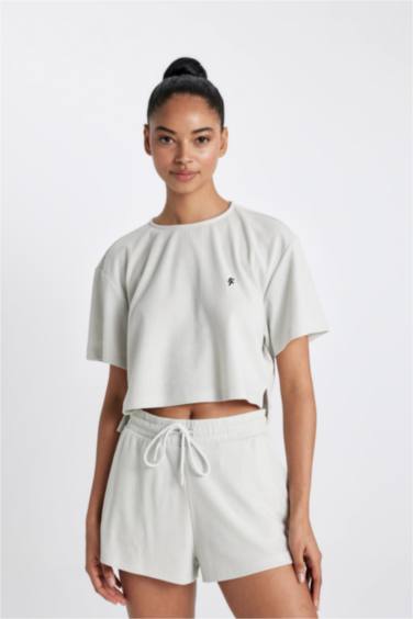 DeFactoFit Standard Fit Straight Leg Ribbed Shorts