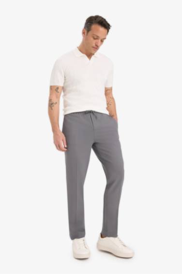 Beli Bağcıklı Lastikli Cepli Jogger Fit Her Yöne Esneyen Yumuşak Tuşe Pantolon