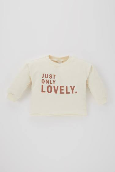 Baby Girl Crew Neck Printed Sweatshirt