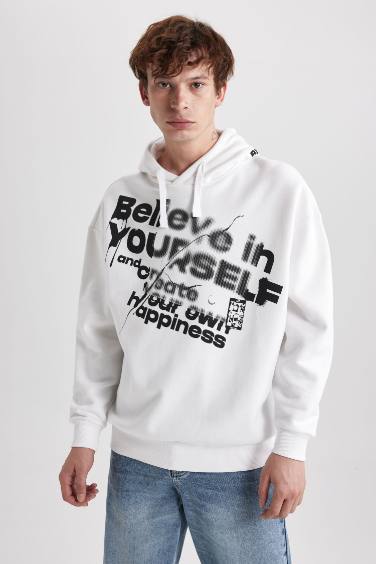 Oversize Fit Printed Long Sleeve Sweatshirt