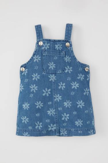 Baby Girl Floral Strap Jean Dress