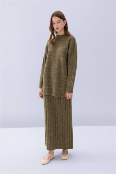 Regular Fit Maxi Triko Etek