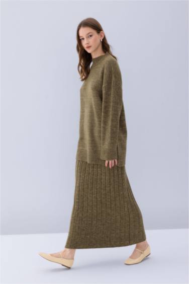 Regular Fit Maxi Triko Etek