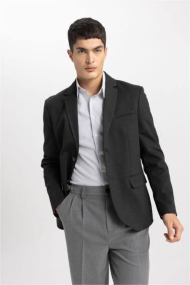 بليزر مودرن فيت بياقة جاكيت مبطن