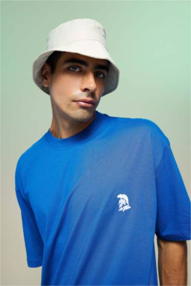 Oversize Fit Crew Neck Back Printed T-Shirt