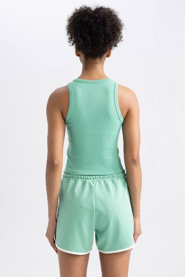 DeFactoFit Crew Neck Rib Sports Crop Top