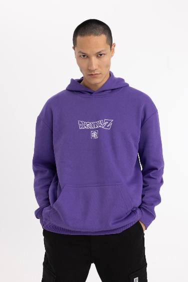 Dragon Ball Boxy Fit Kapüşonlu Kanguru Cepli Sırt Baskılı Sweatshirt